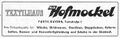 Werbung vom Textilhaus Fritz Hofmockel in der Schülerzeitung <!--LINK'" 0:11--> Nr. 3 1957