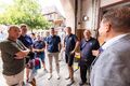 BM Markus Braun und Rechtsreferent Mathias Kreitinger im Gespräch mit den Kameraden der FFW Innenstadt in der alten Feuerwache am Sommerfest, Aug. 2024