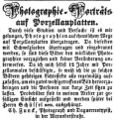 Zeitungsannonce des Daguerreotypisten , März 1851