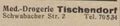 Werbeeintrag im Fürther Adressbuch 1931 der Medizinischen 