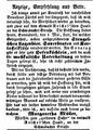 Zeitungsanzeige der Wirtin Margaretha Müller anlässlich der Eröffnung ihrer Wirtschaft , Mai 1852