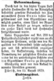 Amtliche Rückgabeaufforderung und Warnung vor widerrechtlicher Aneignung der abgeschwemmten Badeeinrichtungen, August 1870