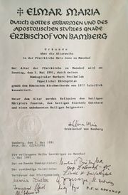 Herz Jesu Weiheurkunde 1991.jpg