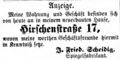Zeitungsanzeige des Spiegelfabrikanten <!--LINK'" 0:20-->, Oktober 1865
