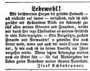 Lebewohl Schönbrunner, Fürther Tagblatt 18.04.1852.jpg