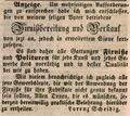 Werbeanzeige von , Mai 1846