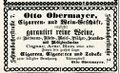Werbung im <!--LINK'" 0:15--> vom 7.12.1884. Komplette Zeitung unter <!--LINK'" 0:16--> vorhanden und nachlesbar.
