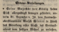 Bekanntmachung der Ordensverleihung im k. b. Regierungsblatt Nr. 7/1867