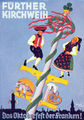 Fürther Kirchweih, das Oktoberfest der Franken, historische Ansichtskarte, 1937