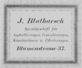 Werbeanzeige von Johann Blutharsch, 1889