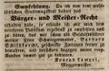 Bürger- und Meisterrecht Konrad Lampel, Fürther Tagblatt 27. Juli 1844
