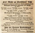 Werbeanzeige des Schreinermeisters <!--LINK'" 0:16-->, August 1842