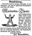 Marionettentheater auf der Kirchweih, Oktober 1852
