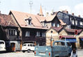 Kleinstes Haus in Fürth, Gebäudekomplex Waagstr. 3, mit Teil von Nr. 5 rechts im Hintergrund, Aufnahme um 1980