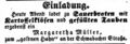 Zeitungsannonce der Wirtin zum "goldnen Hahn", August 1852