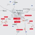Mögliche Standorte des ICE-Werks im Raum Nürnberg - Burgfarrnbach ist seit Ende April nicht mehr dabei, April 2021