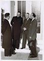 Einweihung des neuen Gemeindehauses in  am 4.9.1955 mit Bürgermeister Kleinlein (2.v.r.) und Vikar Vogel (li.)