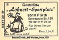 Zündholzschachtel-Etikett der ehemaligen Gaststätte Lohnertsportplatz, um 1965