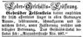 Geschäftseröffnung Felsenstein, Fürther Tagblatt 23. September 1853