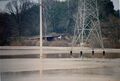 Hochwasser bei <!--LINK'" 0:111-->, Blick in den überschwemmten Wiesengrund auf die östliche Talseite, Feb. 1987