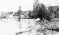 Kajakfahrt bei <!--LINK'" 0:223--> Hochwasser, Bildmitte <!--LINK'" 0:224--> oben mit Storchenhaus <!--LINK'" 0:225-->, 1935