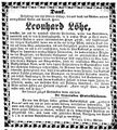 Danksagung der Witwe von , April 1854
