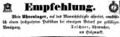 Zeitungsanzeige des Uhrmachers <!--LINK'" 0:41-->, August 1856