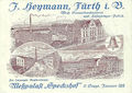 Ansichtskarte der Fa. J. Heymann in der Schwabacher Straße 117