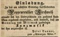 Zeitungsannonce des Wirts <!--LINK'" 0:38--> Peter Danner, September 1850