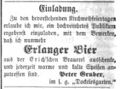 Anzeige Dockelesgarten mit Erlanger Bier; Fürther Tagblatt 3.10.1857