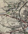 Ausschnitt aus der Topographischen Karte "Fürth" (Blatt 6531), 1949/1954, auf der beide Flughäfen zu sehen sind  (Maßstab 1:25 000)