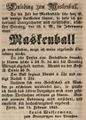 Einladung zum Maskenball im , Februar 1844