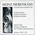 Werbung Heinz Siebenkäss Steinbildhauermeister von 1998 im "<!--LINK'" 0:232-->" Nr. 33