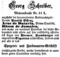 Werbeanzeige für ein Spezereigeschäft in der <!--LINK'" 0:7-->, Dezember 1853