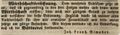 Zeitungsannonce für die Wirtschaft <a class="mw-selflink selflink">zu den drei Herzen</a>, 1843