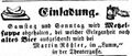 Zeitungsannonce des Wirts zum "Lamm", November 1851