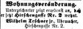 Wohnungsveränderung des Uhrmachers <a class="mw-selflink selflink">Wilhelm Teschner</a> jun., November 1871