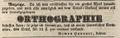 Zeitungsannonce des Lehrers , Oktober 1843