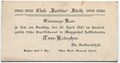 Einladungskarte des Club Laetitia aus Fürth für ein Tanz-Kränzchen in Muggenhof am 16. April 1910