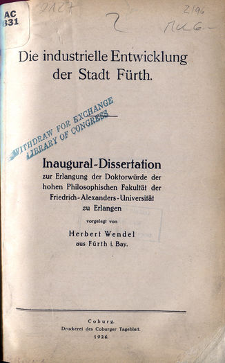 Die industrielle Entwicklung der Stadt Fürth (Buch).jpg