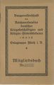 historisches Mitgliedsbuch der Baugenossenschaft des Reichsverbandes deutscher Kriegsbeschädigter und Krieger-Hinterbliebener. 1941 mit Volkswohl fusioniert.