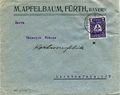 Briefumschlag der ehem. jüdischen Spielwarenfirma M. Apfelbaum, 1922