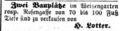 H. Lotter verkauft 2 Bauplätze im <!--LINK'" 0:52-->, September 1863