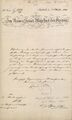 Genehmigung vom 2. Oktober 1848 für die Nichtbesetzung der Bauratsstelle, Unterschrift Freiherr von Welden