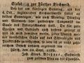 Werbeannonce für das Lokal "<a class="mw-selflink selflink">zum goldnen Pfau</a>", 1829