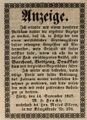 Anzeige Barchent, Bettzeug, Druckkattun im Hause Ellern,  25.9.1847