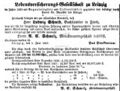 Der Kaufmann Schmelz wird Agent der Leipziger Lebensversicherungsgesellschaft, Juli 1867