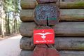 Symbol für den Marmaris Trail im Stadtwald, Aug. 2020