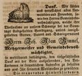 Traueranzeige für den Metzgermeister und Gemeindebevollmächtigten <a class="mw-selflink selflink">Johann Adam Kimmel</a>, Januar 1847