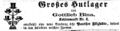 Zeitungsanzeige des Hutfabrikanten <!--LINK'" 0:24-->, Mai 1865